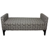 Modern Dark Brown and White Retro Star Print Storage Bench