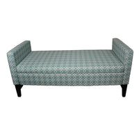 Modern Aqua Teal Geometric Print Storage Bench