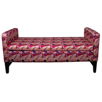 Modern Hot Pink and Purple Abstract Print Storage Bench