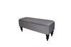 14" Black And Gray Upholstered 100% Polyester Entryway Bench With Flip Top