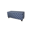 Blue and White Quatrefoil Storage Bench