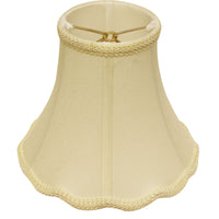 8" Ivory Slanted Scallop Bell Monay Shantung Lampshade