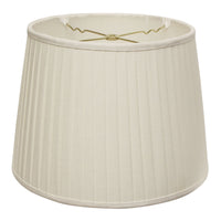 14" White Paperback Linen Lampshade with Side Pleats