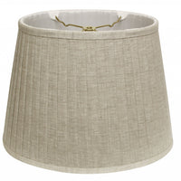 14" Cream Slanted Oval Paperback Linen Lampshade