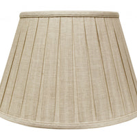 14" Cream Slanted Paperback Linen Lampshade with Box Pleat