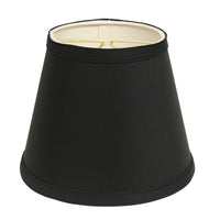 8" Black with White  Empire Hardback Slanted Shantung Lampshade