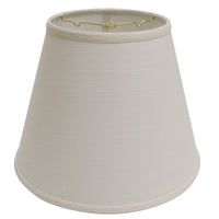 14" White Empire Deep Slanted Linen Lampshade