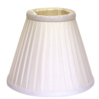 5" White Set of 6 Slanted Pleat Chandelier Silk Lampshades