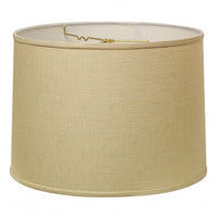 14" Parchment Biege Throwback Drum Linen Lampshade