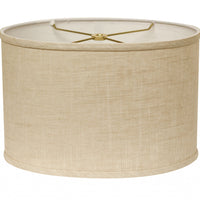 14" Light Wheat Throwback Oval Linen Lampshade