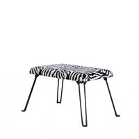 24" Faux Zebra Microfiber Folding Bench