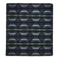 Forest Green and Blue Tribal Print Throw Blanket