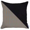 18" X 18" Black And Brown Houndstooth Zippered Handmade Polyester Throw Pillow Cover