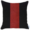 18" X 18" Black And Red Geometric Zippered Handmade Polyester Throw Pillow Cover