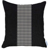 18" X 18" Black And White Houndstooth Zippered Handmade Polyester Throw Pillow Cover