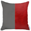 18" X 18" Red Houndstooth Zippered Handmade Polyester Throw Pillow Cover