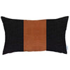 12" X 20" Black And Brown Geometric Zippered Handmade Polyester Lumbar Pillow Cover