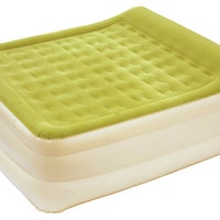 Raised Head Moss Green Inflatable Queen Size Bed Mattress