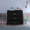 29" Black Three Drawer Dresser