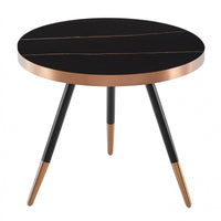 Modern Small Black and Gold Ceramic Coffee Table