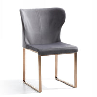 Gray Rosegold Velvet Dining Chair