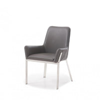 Grey Faux Leather Dining Chair