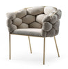 Gray Geo Velvet and Brushed Brass Velvet Dining Chair