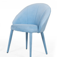 Blue Fabric Wrapped Dining Chair