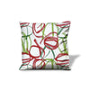 14" X 20" Red Gray And White Zippered 100% Cotton Abstract Lumbar Pillow Cover