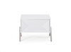 Modern Silky White Nightstand with One Drawer and Steel Legs