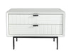 White Matte Contemporary Nightstand with Two Drawers