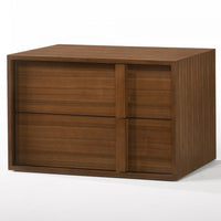 Modern Walnut Nightstand with Two Integrated Drawers