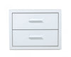 Modern Glossy White Box Nightstand with Two Drawers