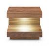 Contemporary LED Lit Walnut Nightstand with One Drawer