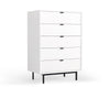 30" White Solid Wood Five Drawer Standard Chest