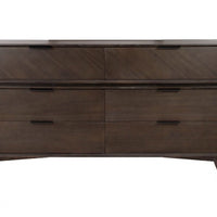 65" Acacia Solid Wood Six Drawer Double Dresser