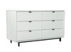 51" White Manufactured Wood Six Drawer Double Dresser