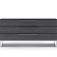 58" Grey Manufactured Wood Three Drawer Standard Dresser