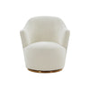 Stylish Sherpa And Gold Metal Swivel Chair