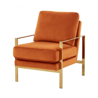 Stylish Orange And Gold Accent Chair