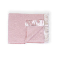 Pink and White Dreamy Soft Herringbone Throw Blanket