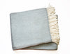 Sky Blue and White Dreamy Soft Herringbone Throw Blanket