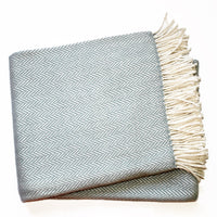 Sky Blue and White Dreamy Soft Herringbone Throw Blanket