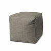 17" Taupe Polyester Cube Indoor Outdoor Pouf Ottoman