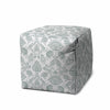 17" Blue Polyester Cube Indoor Outdoor Pouf Ottoman