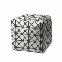 17" Gray Polyester Cube Indoor Outdoor Pouf Ottoman