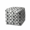 17" Gray Polyester Cube Indoor Outdoor Pouf Ottoman