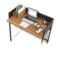 Contemporary Brown and Black Computer And Writing Desk with USB Port