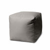 17" Cool Steely Silver Gray Solid Color Indoor Outdoor Pouf Cover