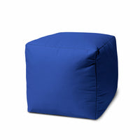 17" Cool Primary Blue Solid Color Indoor Outdoor Pouf Cover